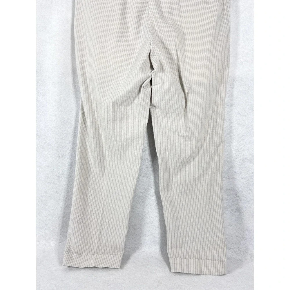 Bills Khakis Pants Mens 36x31 Gray Seersucker Pleated Front  Cotton Stipend New
